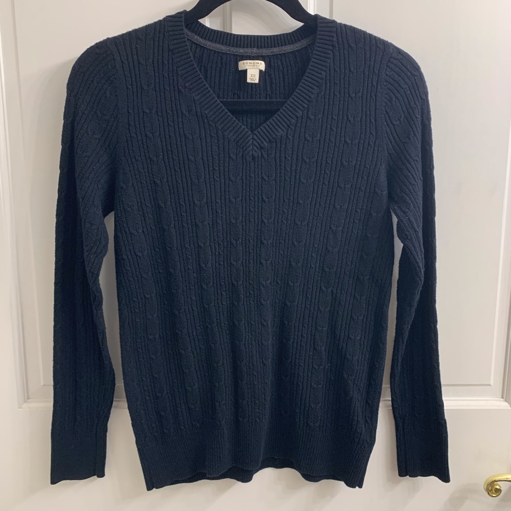 SONOMA Black V Neck Sweater Size XS
